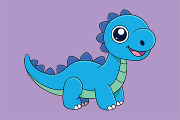 Adorable Dinosaur Vector Illustration: Cartoon, Clipart, Line Art Design