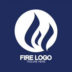 Fire logo design simple concept Premium Vector