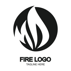 Fire logo design simple concept Premium Vector