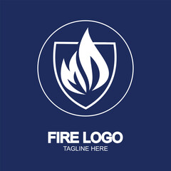 Obraz premium Fire logo design simple concept Premium Vector