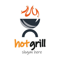 Fire logo design simple concept Premium Vector