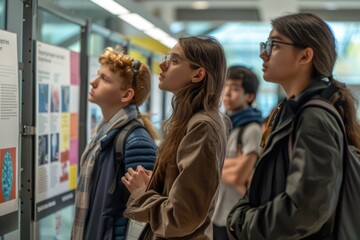 A group of three young professionals collaborating on a project, dedicated and absorbed, utilizing laptops AIG62
