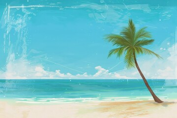 Fototapeta premium dark-palm-trees-silhouettes-on-colorful-tropical. Beautiful simple AI generated image in 4K, unique.