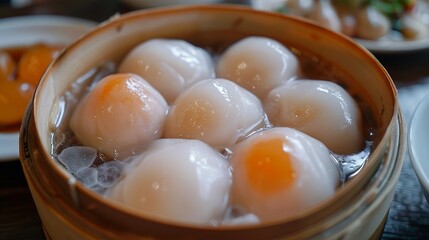 Tang Yuan, a sweet dumpling enjoyed during special occasions like Mid-Autumn Festival, the Winter Solstice, and Chinese New Year.