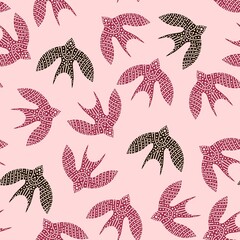 Ethnic birds seamless Ukraine pattern for wrapping paper and fabrics and linens