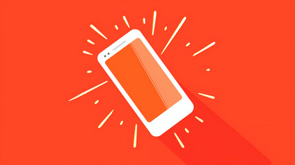 Eye-catching phone icon on a bright red background, attracting attention and emphasizing urgency. Perfect for emergency contact and alert themes.