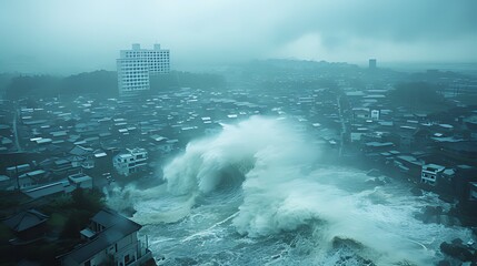 Fototapeta premium storm and tsunami background