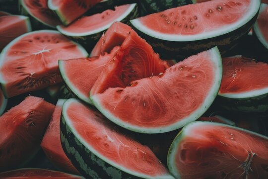High-resolution images of watermelon with a white background. Beautiful simple AI generated image in 4K, unique.
