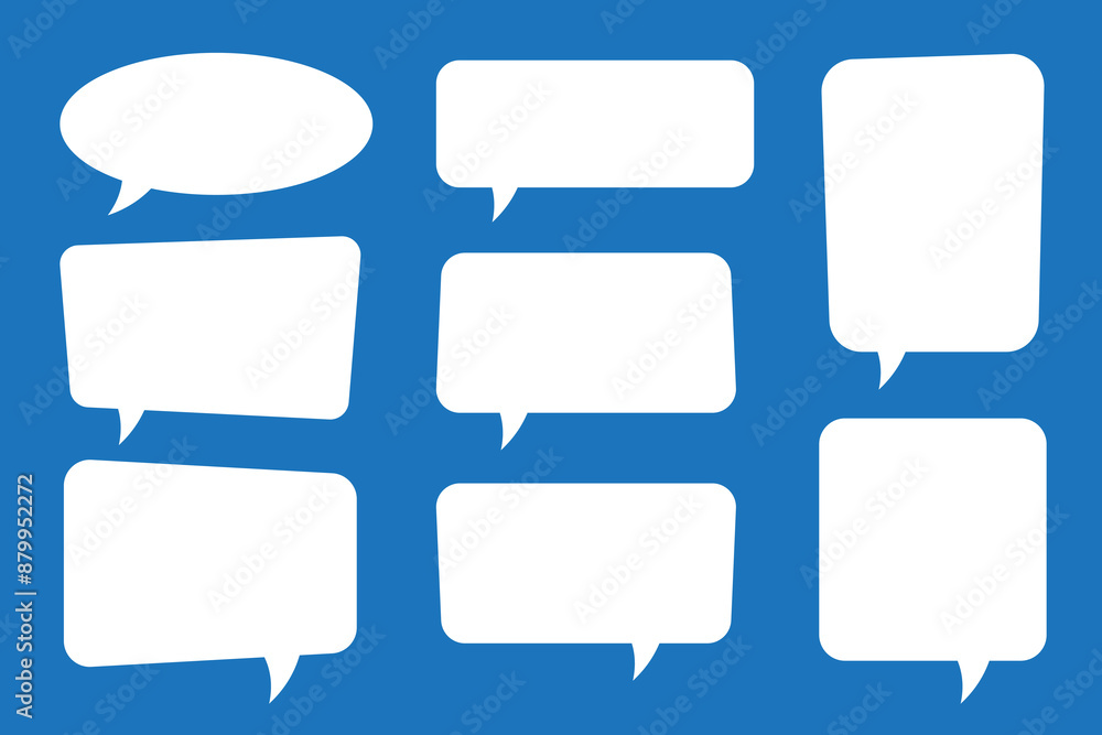 Poster set of speech bubbles. speak bubble text, cartoon chatting box, message box. blank empty speech bubb