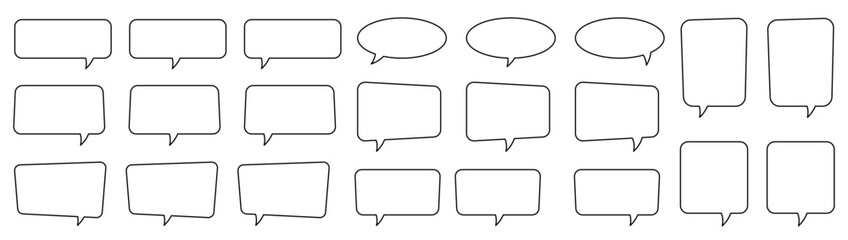 Speech bubble, speech balloon, chat bubble line art icon for apps and websites.