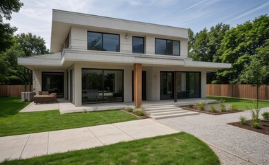 modern exterior home made with glasses