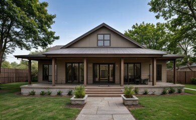 modern exterior home made with glasses