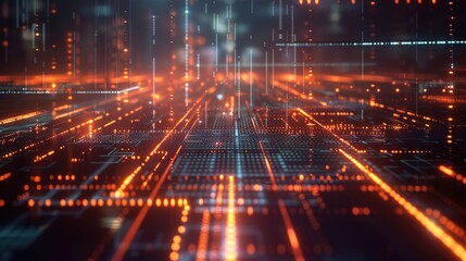 Fototapeta premium Illuminated Network: Abstract Digital Interface Representing Futuristic Online Commerce