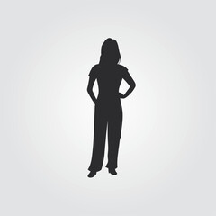 Business woman silhouette flat vector design