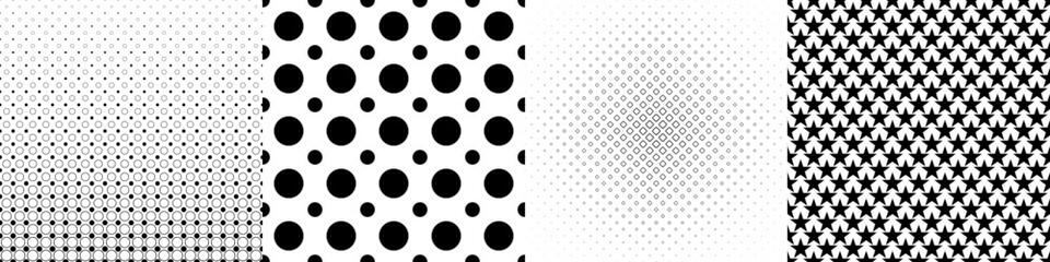 Fototapeta premium Monochrome geometrical pattern collection