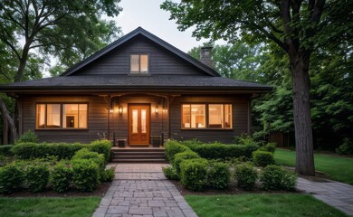 modern exterior home made with glasses