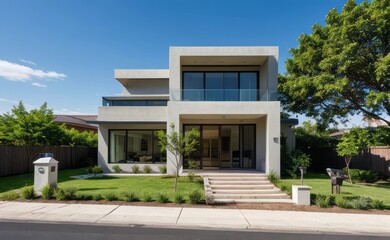 modern exterior home made with glasses