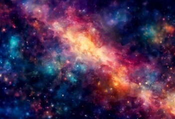 Naklejka premium view fantasy background galaxy colorful astronomy nebula science star abstract sky universe