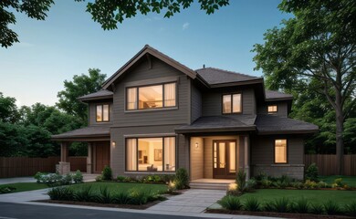 modern exterior home made with glasses