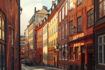 Fototapeta premium Modern nordic appeal vibrant scandinavian urban charm and contemporary cityscapes