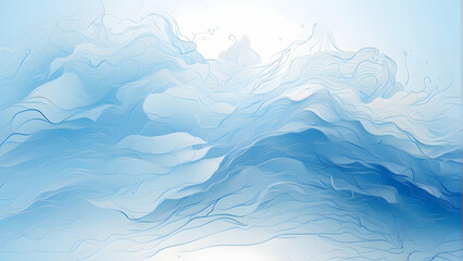 Obraz premium Abstract blue flowing lines on a white background