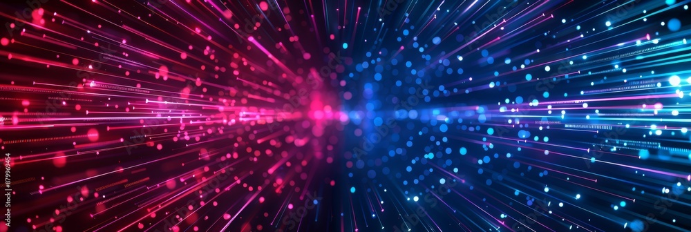 Poster the red and blue light streaks move dynamically, forming a mesmerizing abstract background that capt