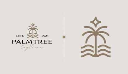 Palm Tree Logo Template. Universal creative premium symbol. Vector illustration. Creative Minimal design template. Symbol for Corporate Business Identity