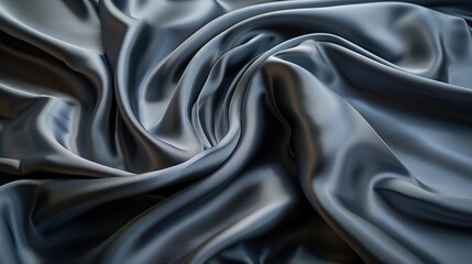 Fototapeta premium Black Satin Fabric with Soft and Smooth Texture