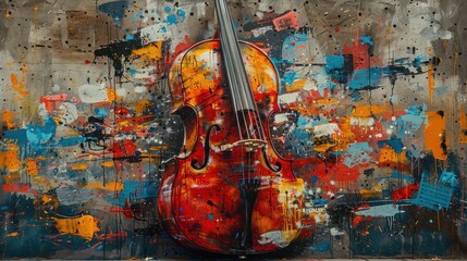 Cello on an Abstract Wall
