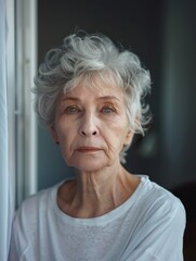 A person gazing out of a window, possibly contemplating or seeking inspiration