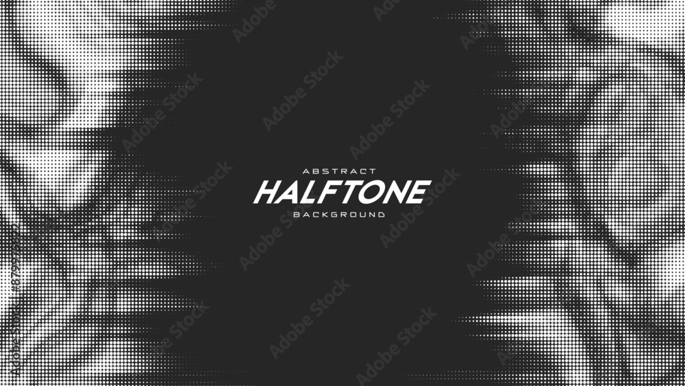 Aufkleber abstract vector torn monochrome halftone background. scrathed dotted texture element.