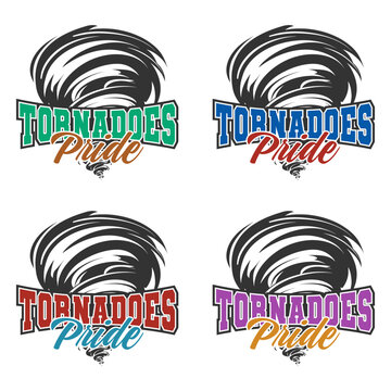 Tornadoes Illustration Clip Art Design Shape. Mascot Silhouette Icon Vector.	
