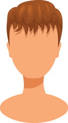 Faceless male character with trendy hairstyle, avatar for social media