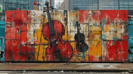 Street Art Violin Mural