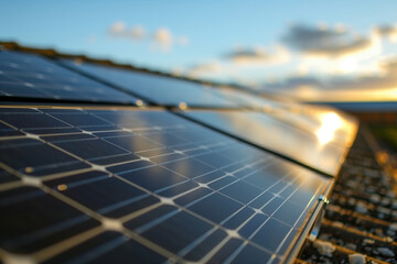 Solar Panels at Sunset