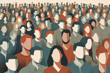  a crowd of people. anonymity, diversity, society, or population studies due to its depiction of a group of people without identification