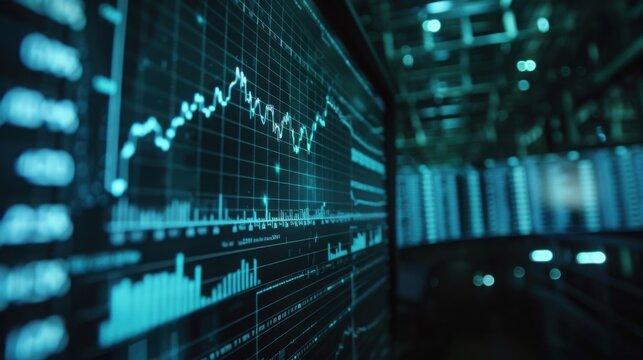stock market chart with few type oof indicators and technical analysis