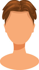 Illustration of a young man presenting a short brown hair style