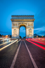 Arc de Triomphe at night, Paris, France