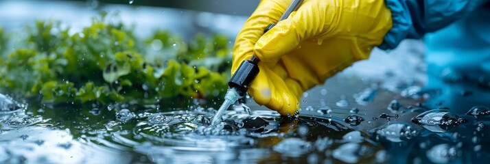 Biologists conducting in depth research on river water quality for comprehensive environmental study
