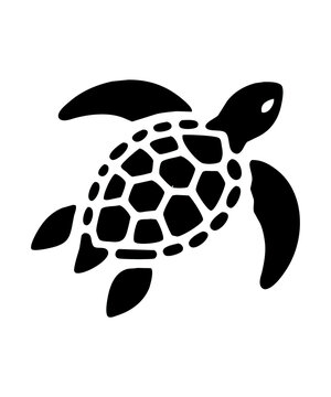 black water turtle icon symbol isolated on white resembling slow, shield, protection, Amphibians