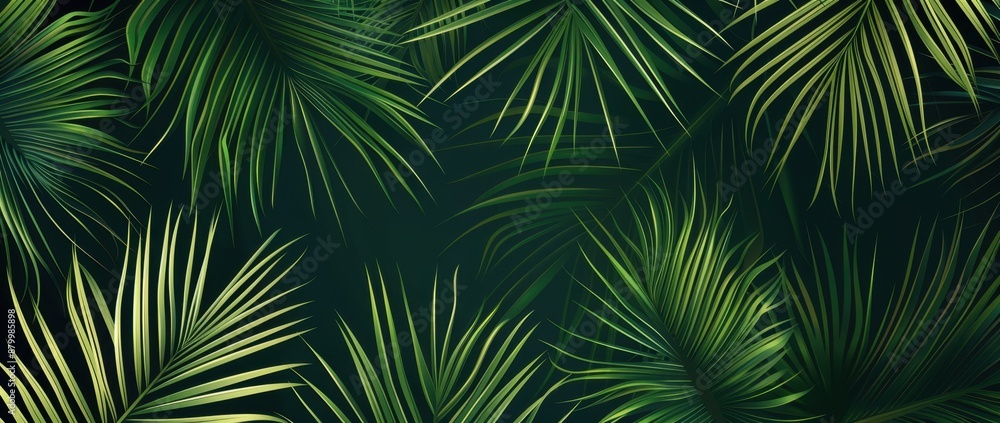 Poster a seamless pattern of a green background with fine lines minimalistic dark emerald color featuring a