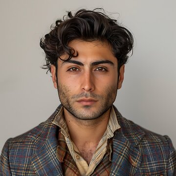 passport photo of a young European man at the beginning of the 20th century.