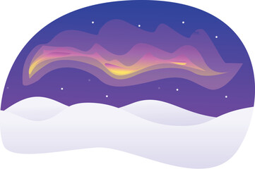 Mesmerizing aurora borealis painting the night sky with vibrant colors over a serene snowy landscape