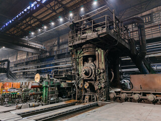 Rolled metal factory. Continuous hot rolling mill.