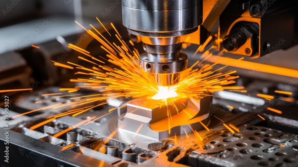 Poster advanced cnc machining showcasing composite material s durability and adaptability