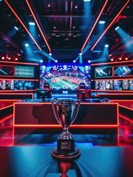 Trophy sits on table in brightly lit room