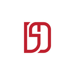 letter i s d simple geometric line logo vector