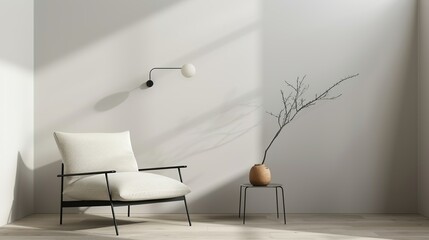A cozy minimalist living room with a single sofa and a small coffee table creating a serene and uncluttered space perfect for relaxation and reflection Illustration, Image, , Minimalism,