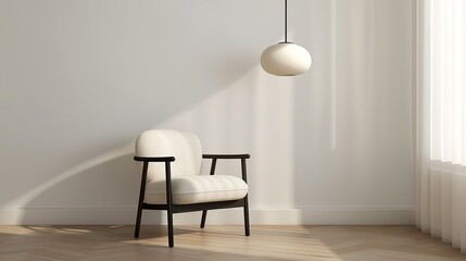 A serene bedroom with minimal furnishings and a calming color palette creating a peaceful and restful environment ideal for a good night's sleep Illustration, Image, , Minimalism,